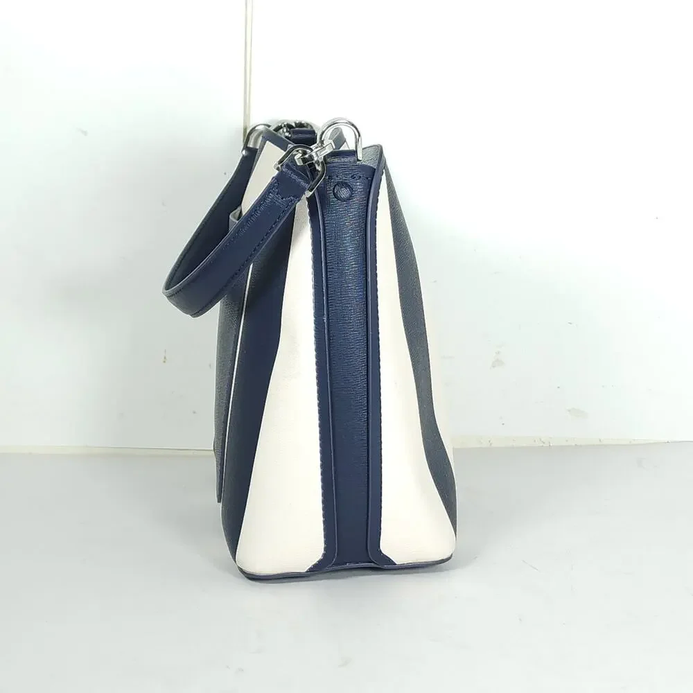 Kate Spade New York Darcy Pond Stripe Navy Blue Small Bucket Bag Handbag